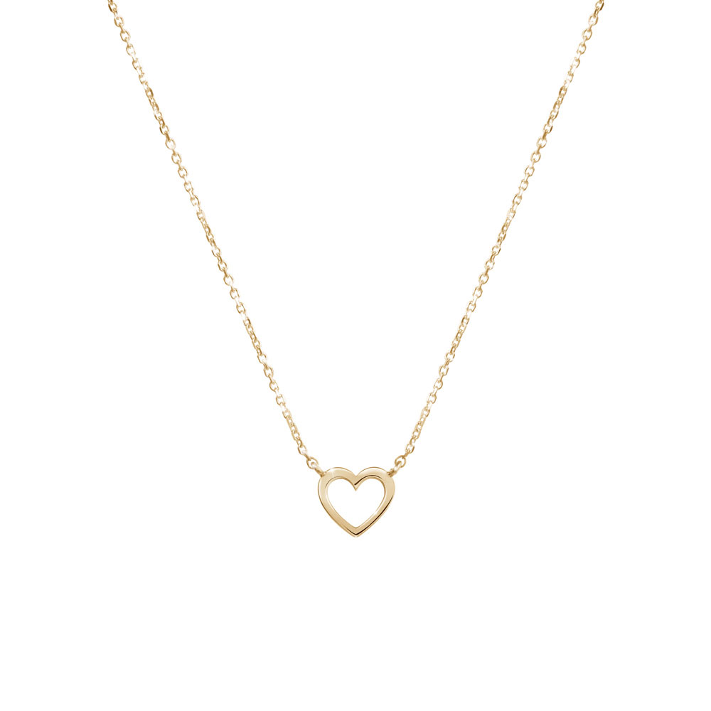 Tiny Heart Charm Necklace made of Yellow Gold