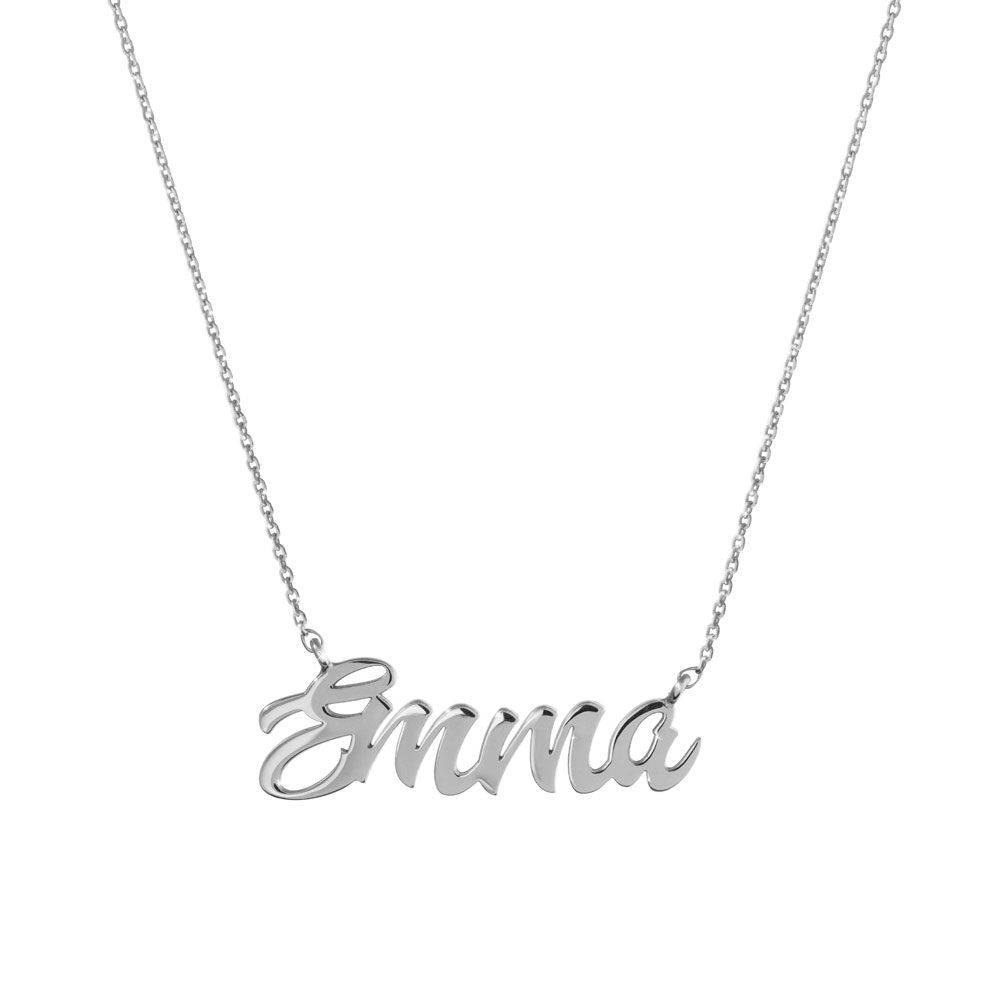 Personalized Name Necklace made of White Gold
