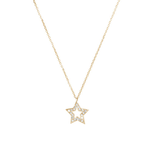 Diamond Star Pendant, Necklace in Yellow Gold