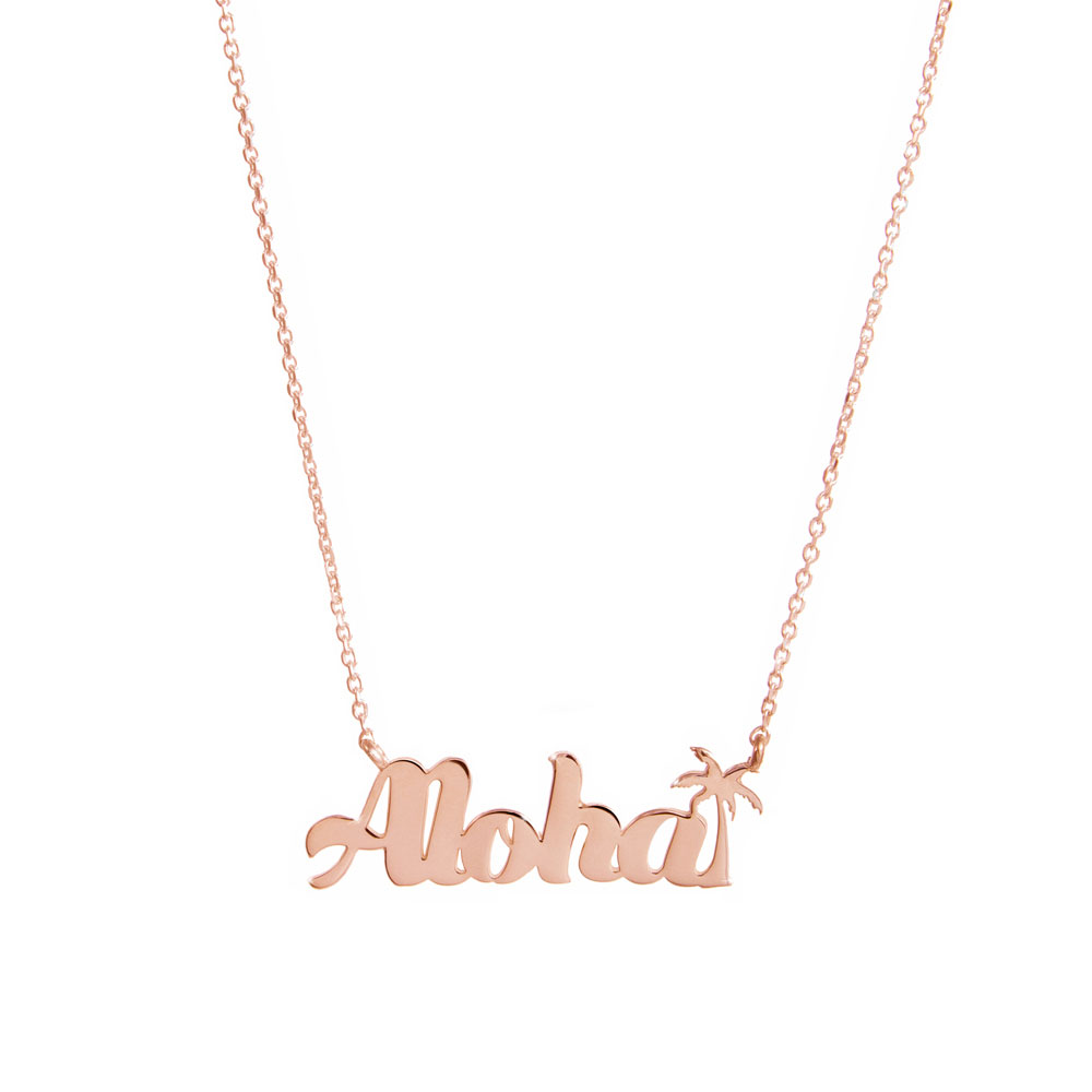 An "Aloha" Necklace In Rose Gold