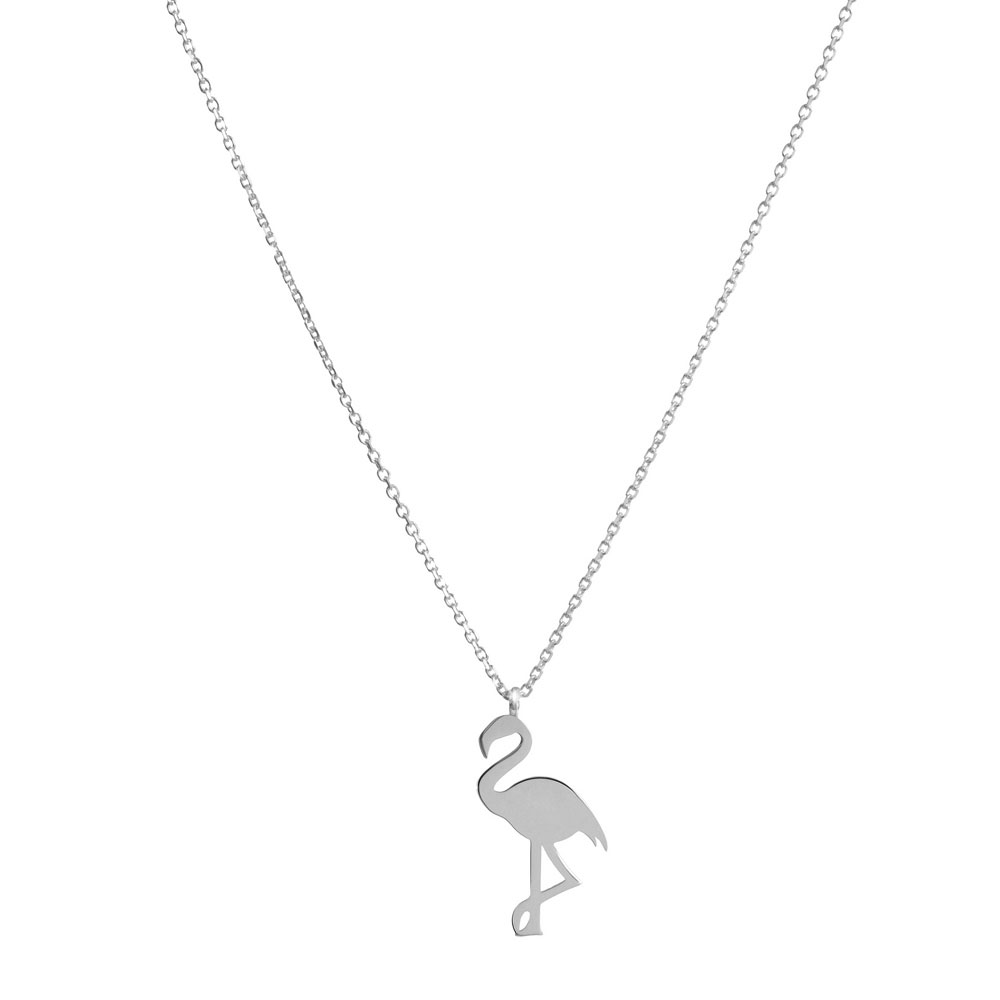 Flamingo Pendant Necklace in Solid Gold - Tales In Gold