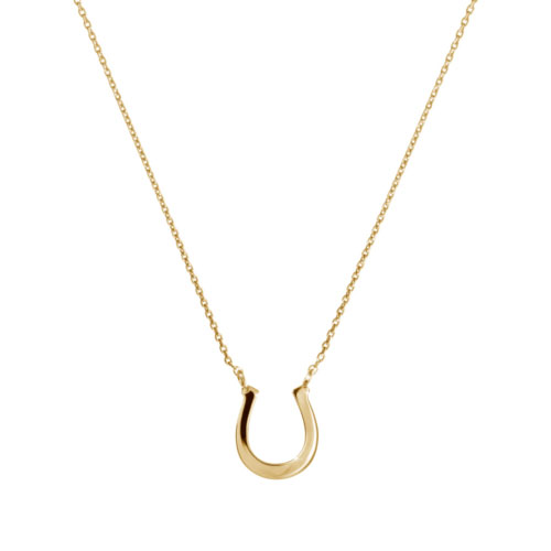 Lucky Horseshoe Charm Necklace made of Yellow Gold