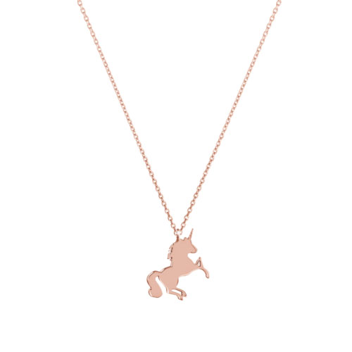 Dainty Unicorn Pendant Necklace Made Of Rose Gold