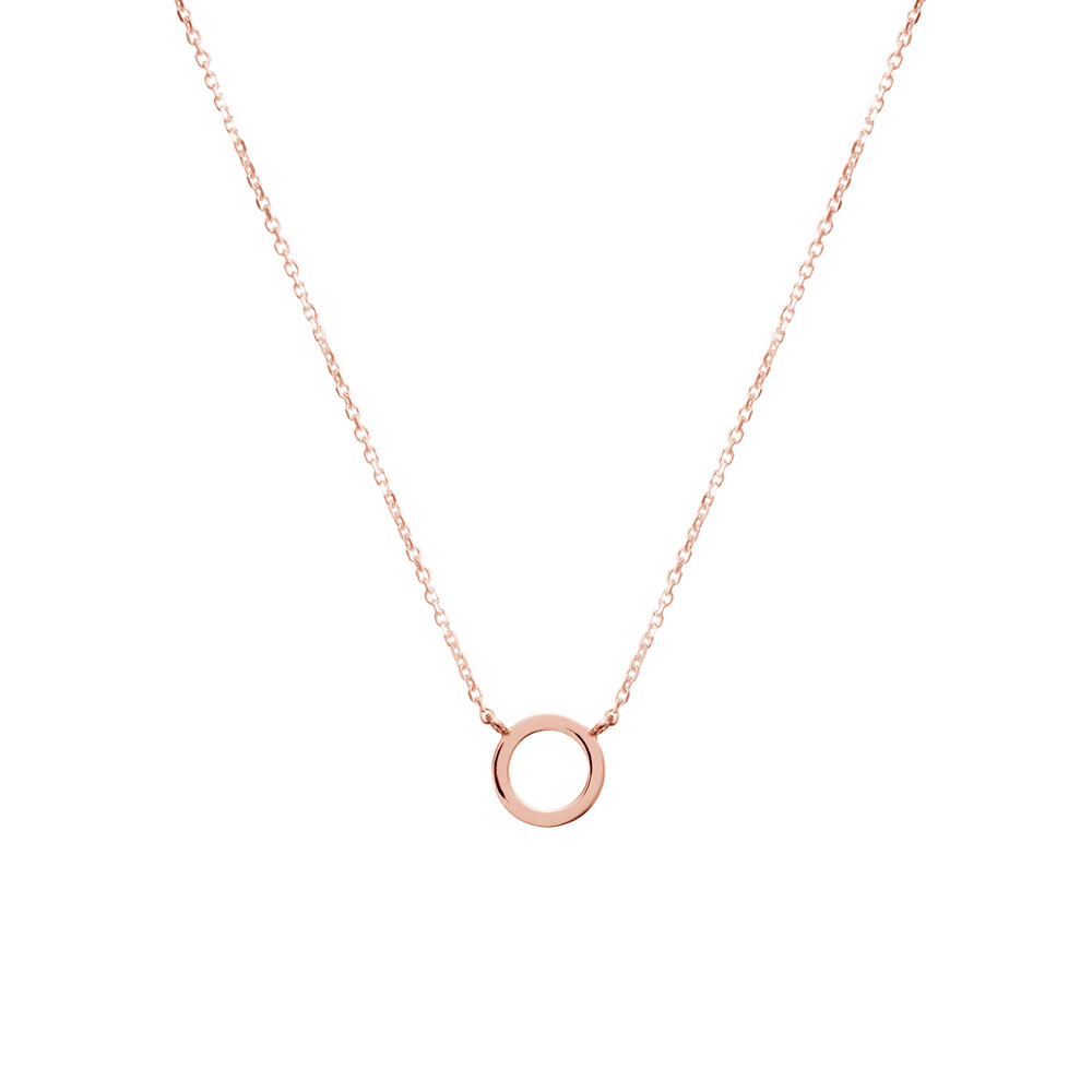Rose Gold Circle Charm Necklace