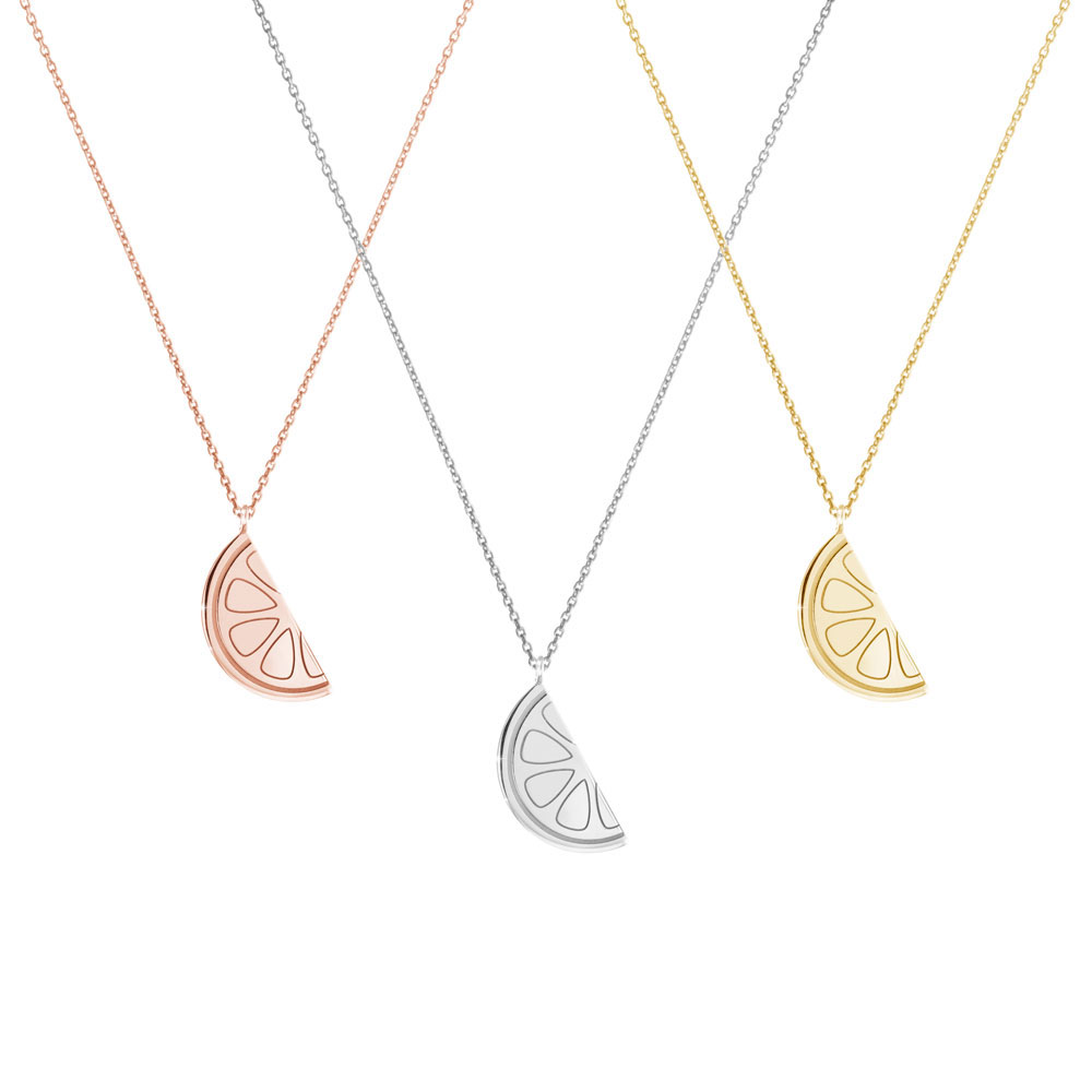 All Three Options Of The Yellow Gold Lemon Pendant Necklace