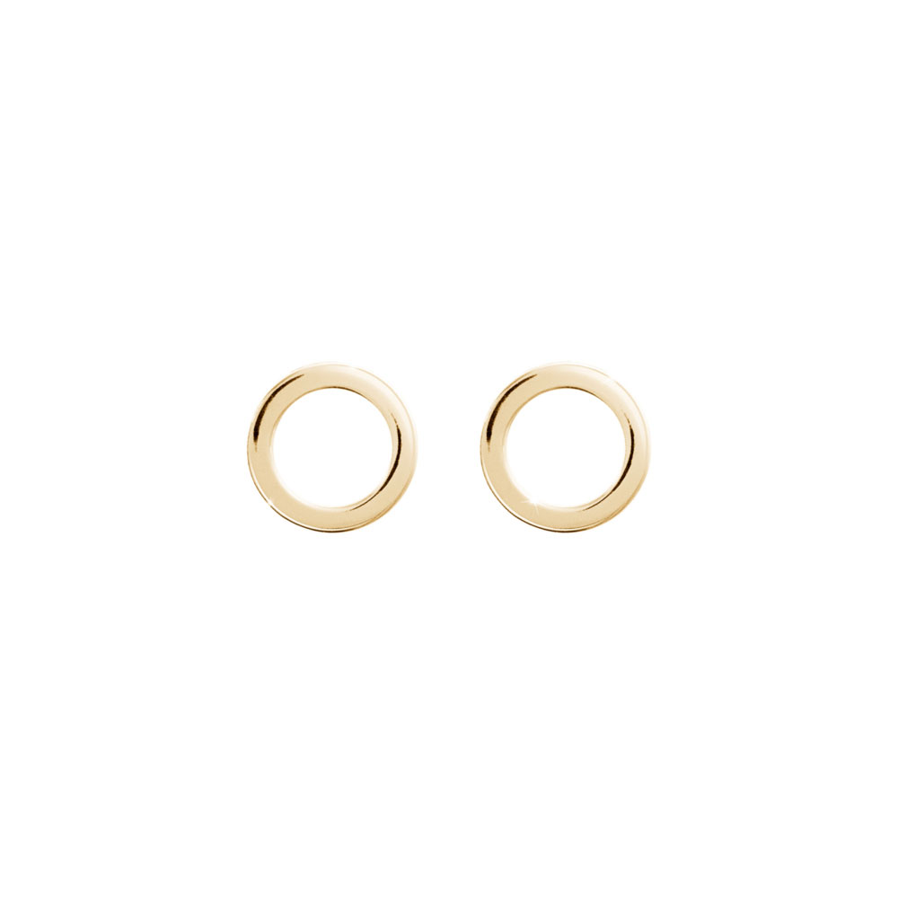 Simple Circle Stud Earrings In Yellow Gold