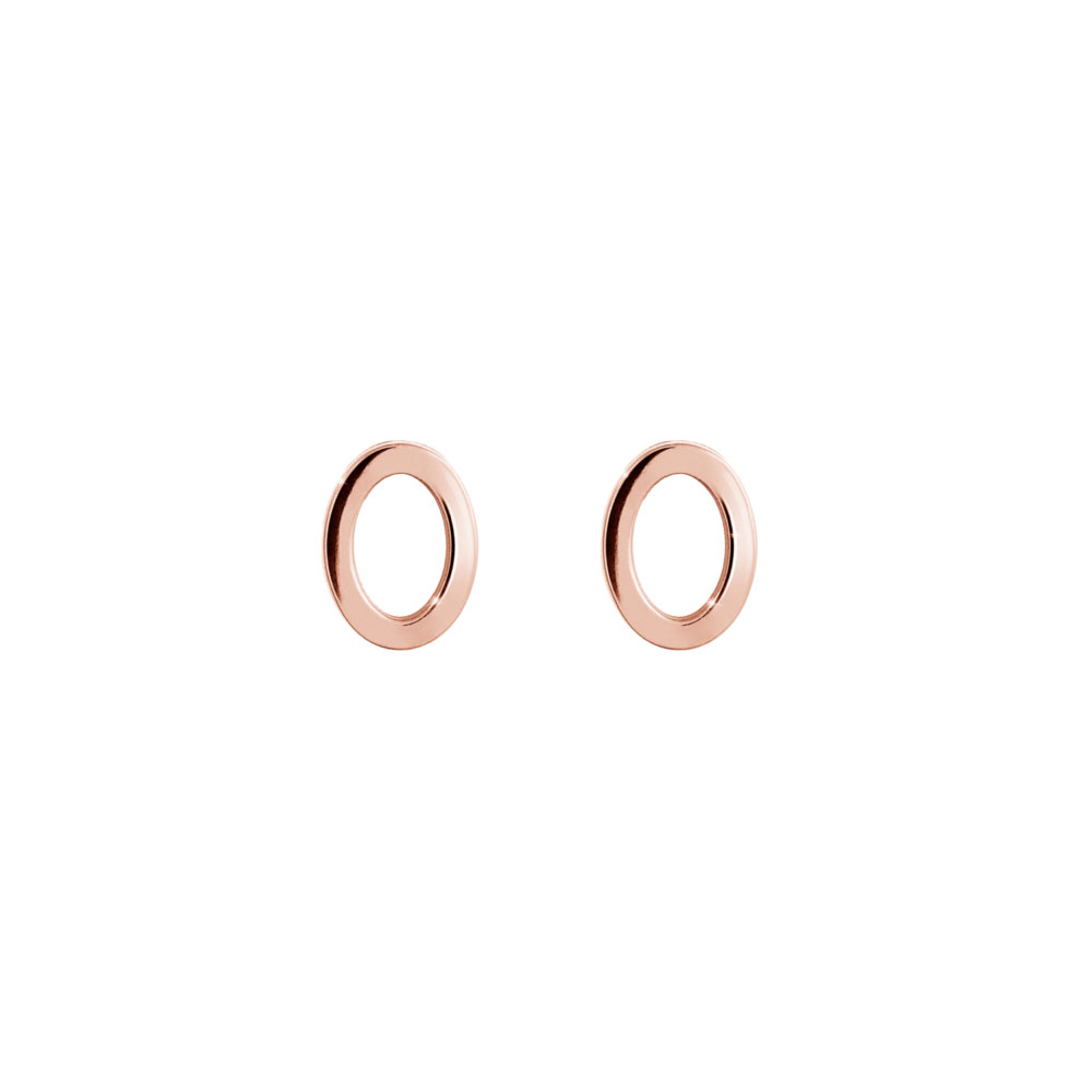 Simple Circle Stud Earrings In Rose Gold