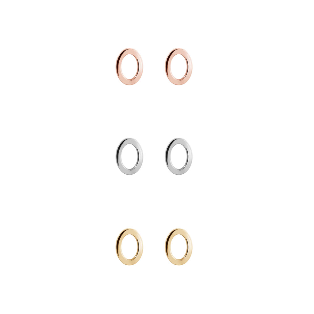 All Three Options Of The Gold Simple Circle Stud Earrings