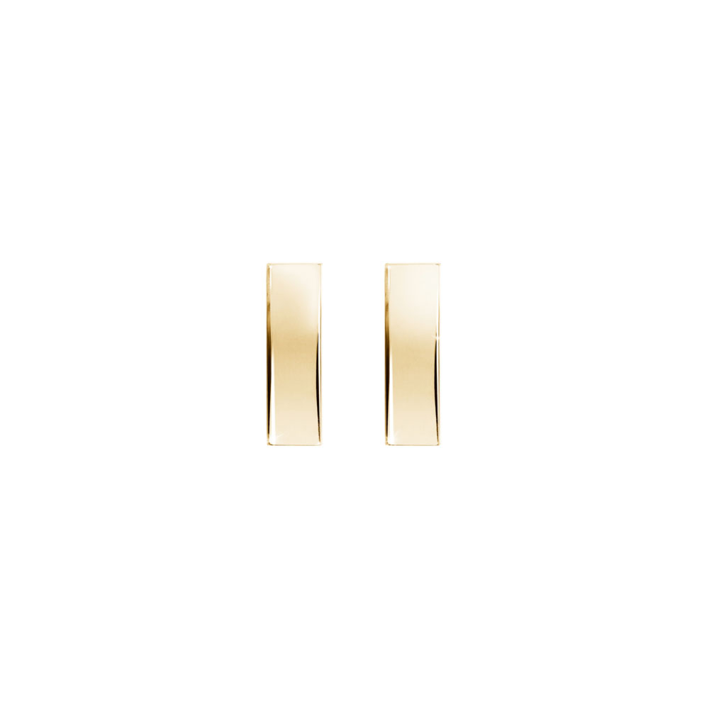 Simple Gold Bar Stud Earrings in Yellow Gold