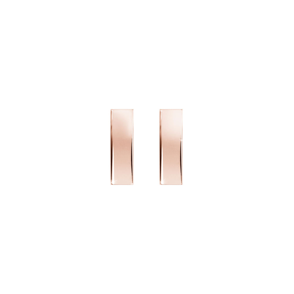 Simple Gold Bar Stud Earrings in Rose Gold
