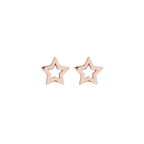 Dainty Star Studs in Rose Gold