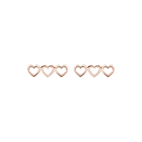 A Triple Heart Charm In Rose Gold