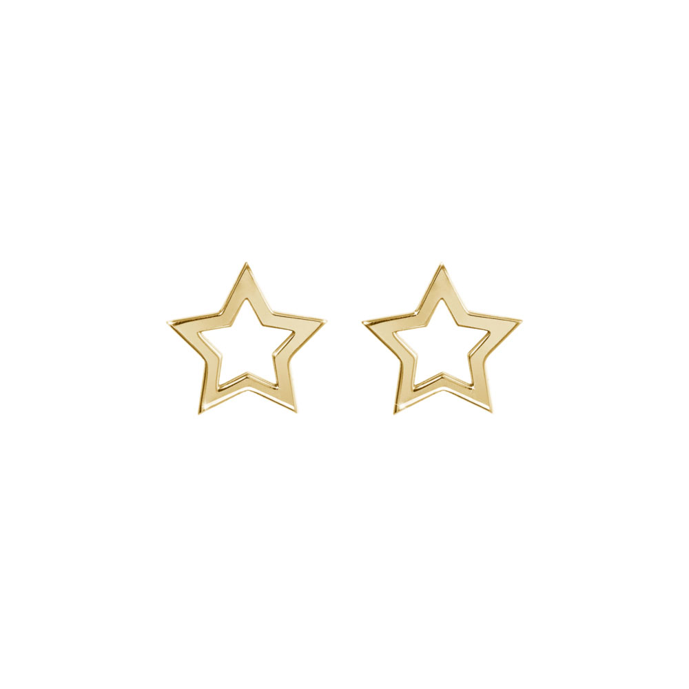 Dainty Star Studs in Yellow Gold