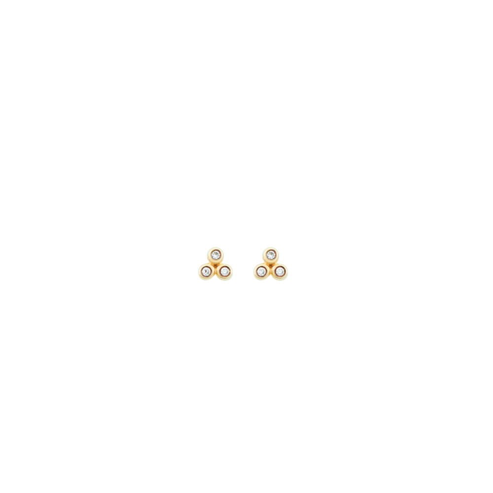 Tiny Diamond Stud earrings in yellow Gold