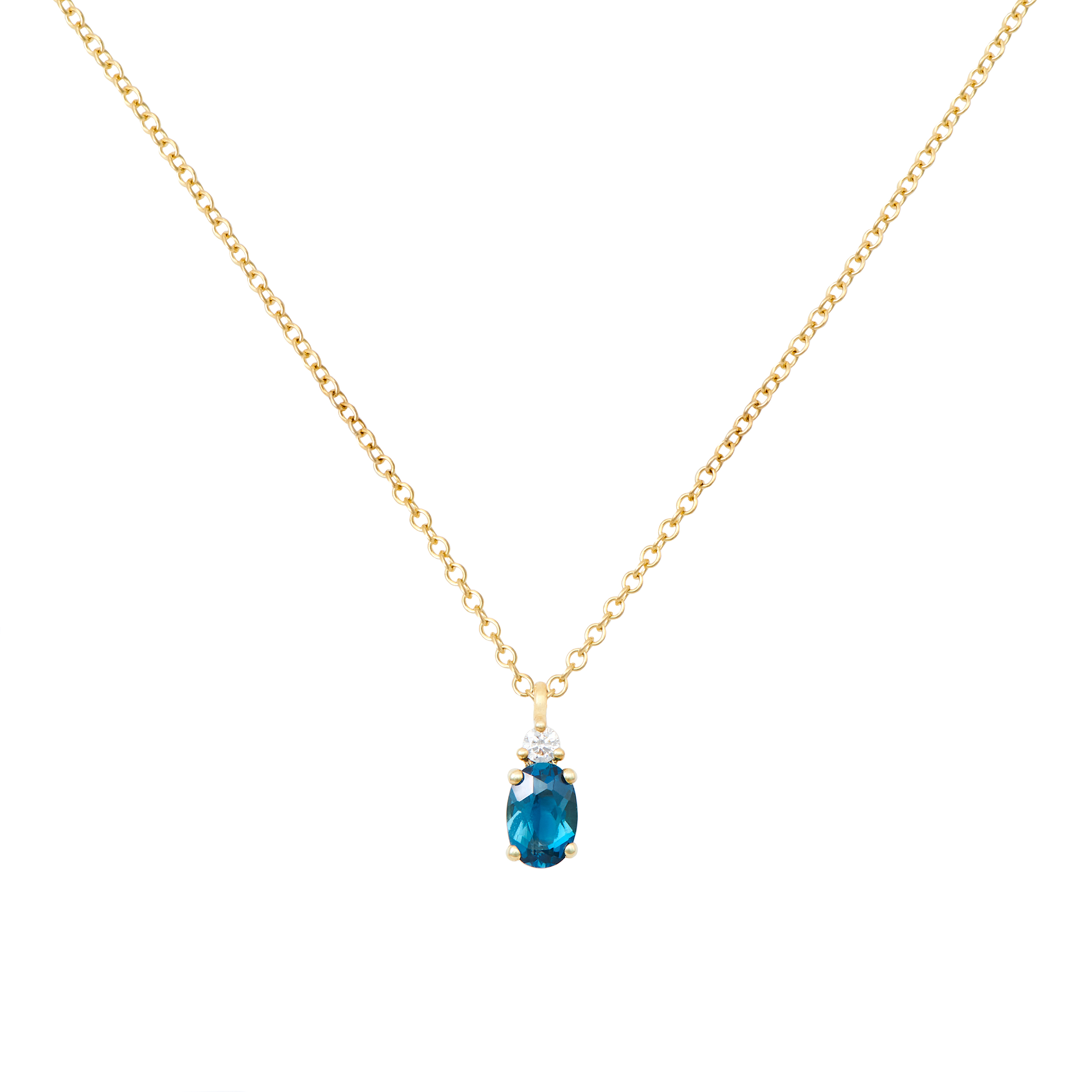 Amazon.com: Gin & Grace Valentine's Jewelry 10K Yellow Gold Genuine London  Blue Topaz & Natural Diamond (I1,I2) Pendant Necklace for Women : Clothing,  Shoes & Jewelry