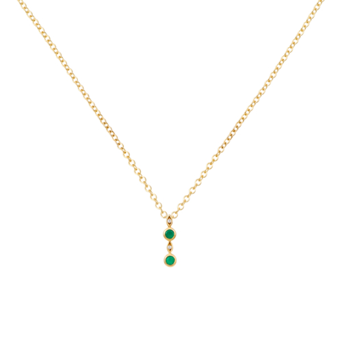 Multi-Stone Pendant with Green Agates and Diamonds in yellow gold