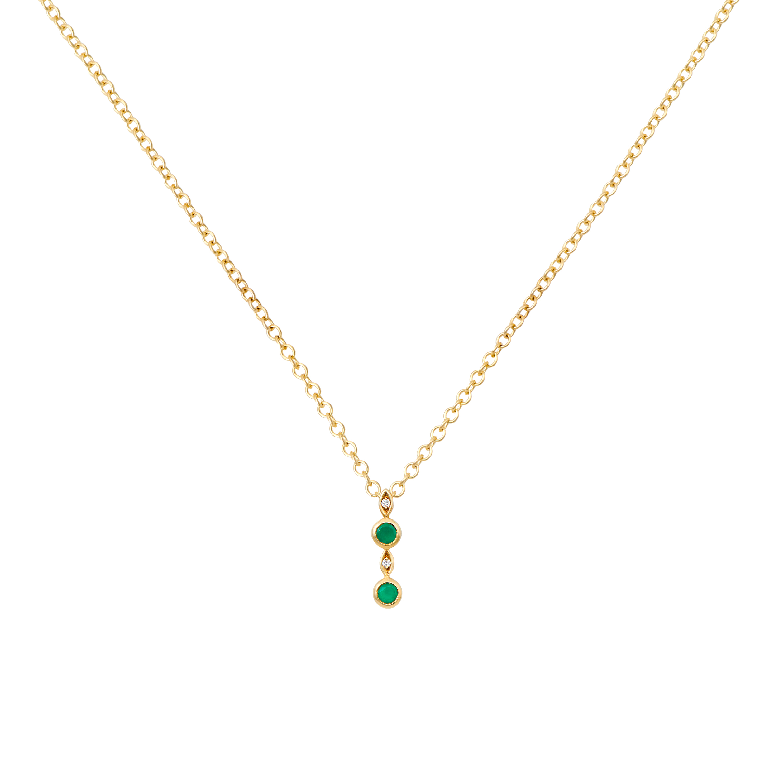 14K Gold-Filled Green Heart Harmony Necklace – HanJi Jewelry