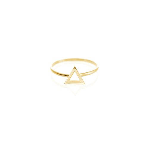 Triangle Cut Out Ring in Solid Gold - Tales In Gold