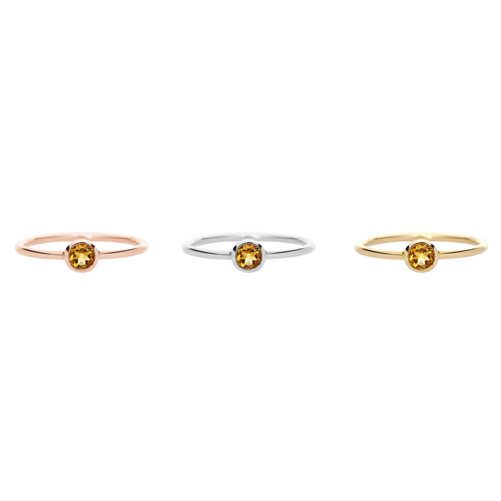 all three options ofd the small citrine solitaire ring in solid gold