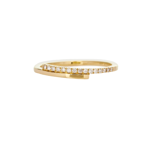 yellow gold wrap ring with white diamonds