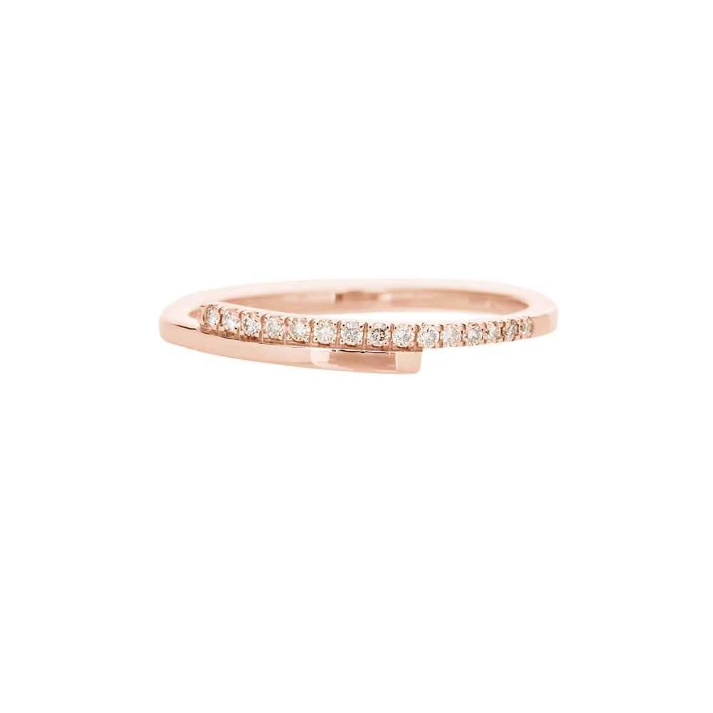 rose gold wrap ring with white diamonds