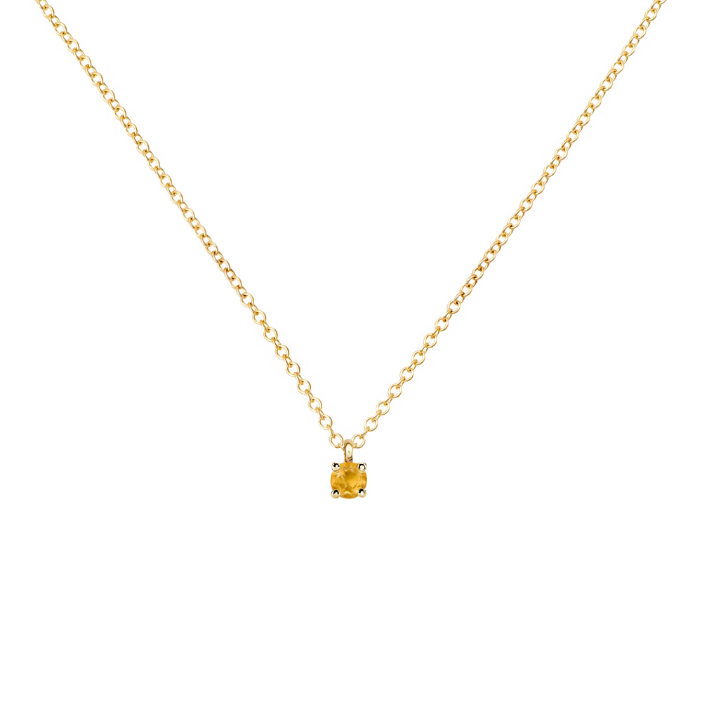Citrine Solitaire Pendant in yellow Gold