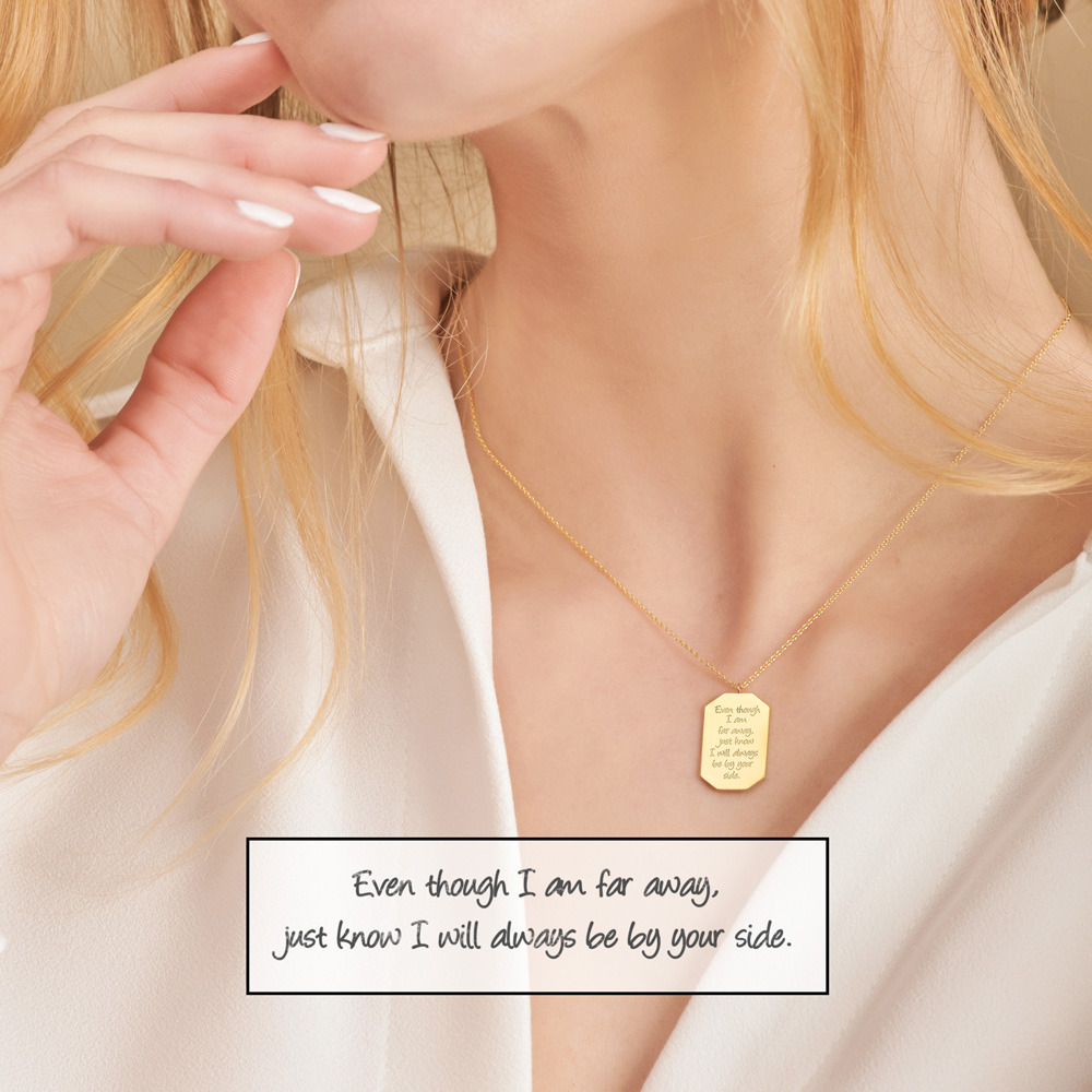 Men's Custom Engraved Dog Tag Necklace | Caitlyn Minimalist 18K Gold / One Side