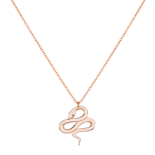Simple Snake Pendant Necklace in rose Gold