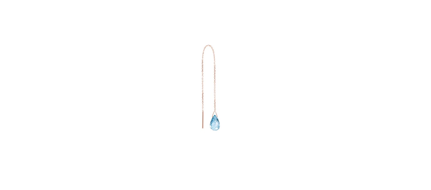 RESERVED, Gold Threader Earring with Topaz drop - Image 2