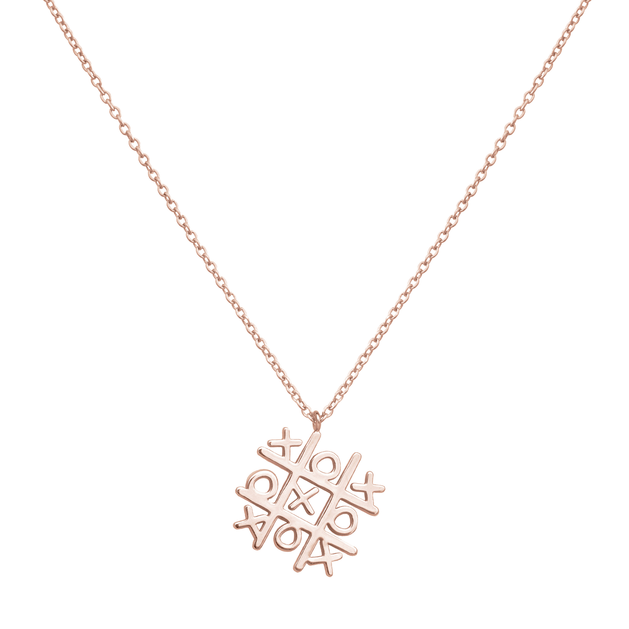 Tic Tac Toe Pendant Necklace with a Solid Gold Chain - Image 5