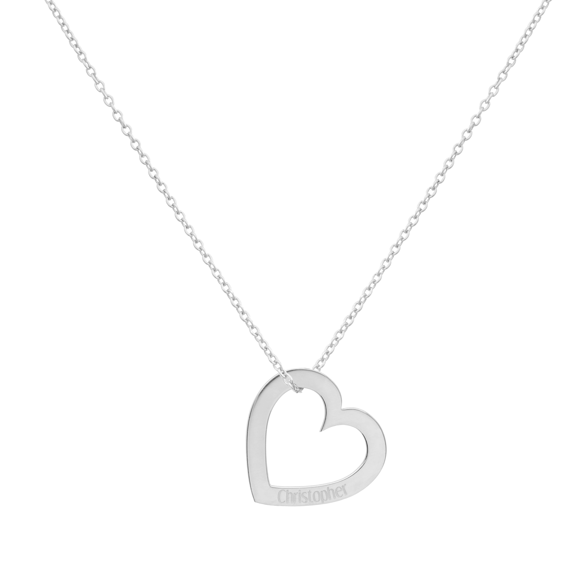 Gold Heart Pendant Necklace with Engraved Message - Image 3
