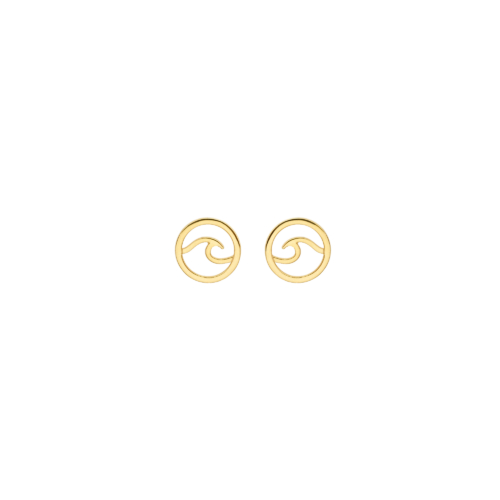 Gold Wave Stud Earrings