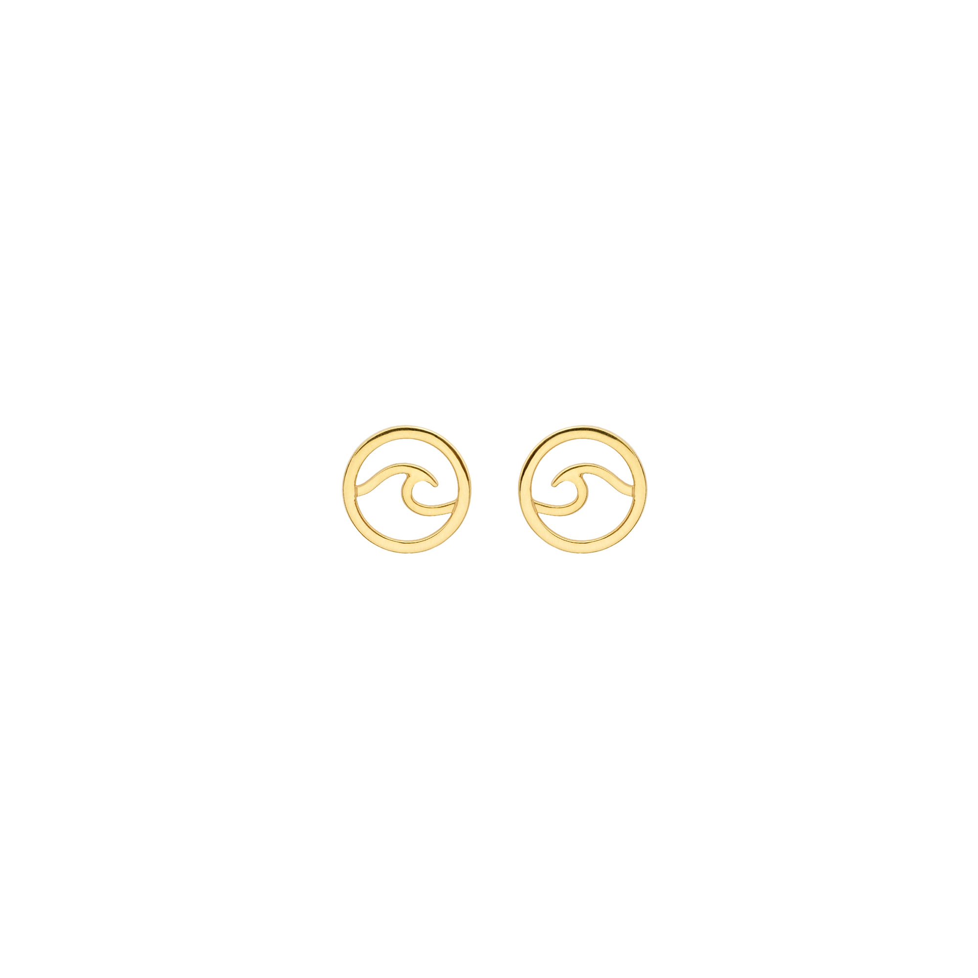 Gold Wave Stud Earrings