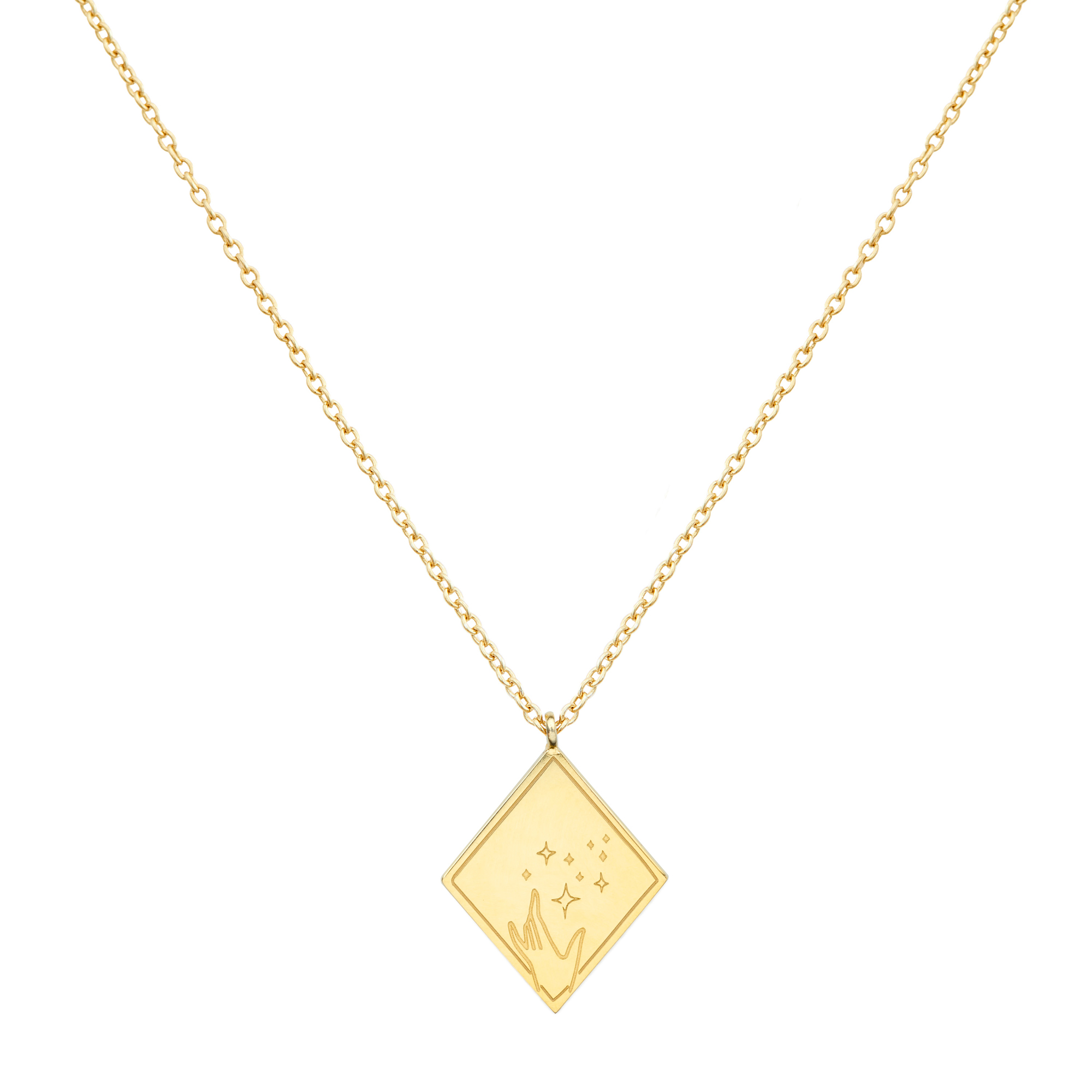 Magic Hands Gold Pendant Necklace