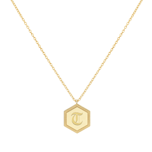 Gold Monogram Pendant Necklace